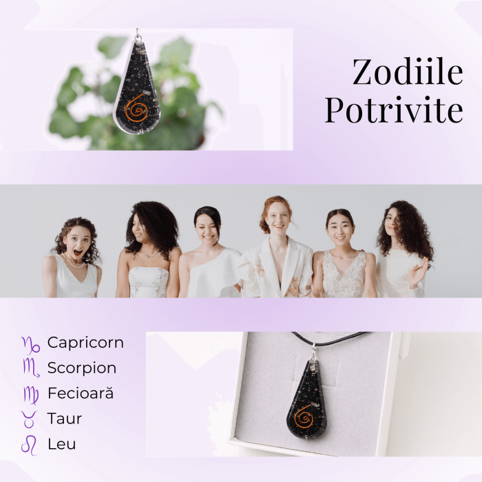  Pandantiv orgonic cu Turmalina Neagra in forma de Lacrima - Pentru purificare emotionala - Absorba Energie Negativa [2]