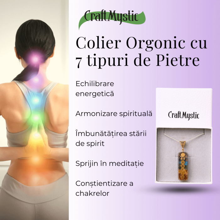Pandantiv orgonic cu Cristale si Simbolurile Chakrelor lucrat manual [5]