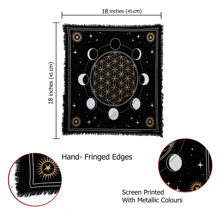 Panza Sacra pentru altar magic - Design Moon Phases - Vrajitorie Tarot Wiccani Spiritualitate - Copie [2]