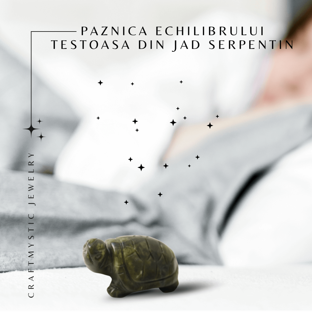 Paznica echilibrului – Testoasa din Jad Serpentin pentru Vitalitate si Liniste Interioara 8 cm lungime [7]