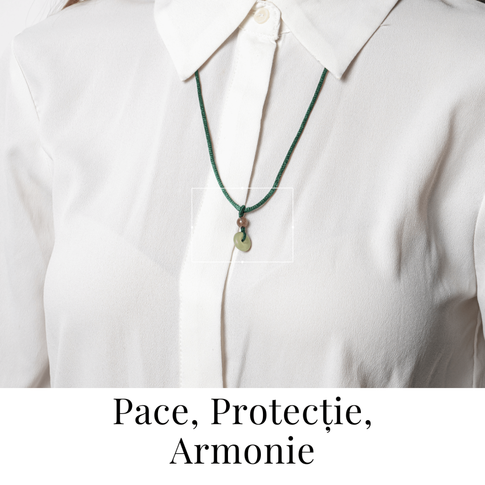 Echilibru si Protectie – Colier cu Nefrit Hetian (Jad Hetian) Natural [2]