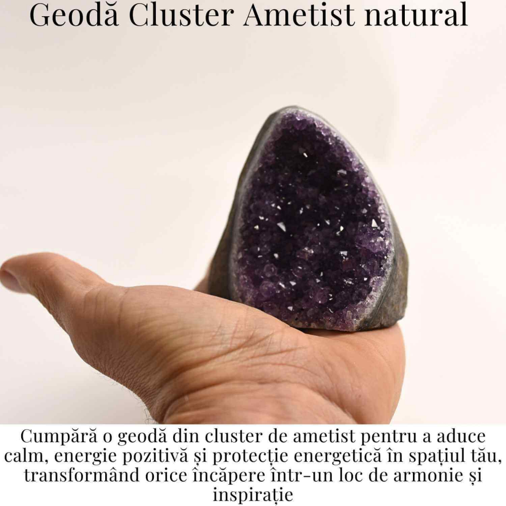 Geoda de ametist natural, taiata manual – Protectie si echilibru [24]