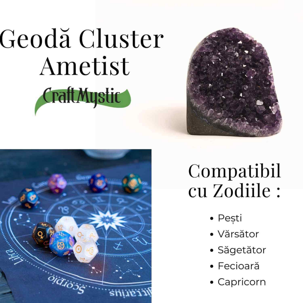 Geoda de ametist natural, taiata manual – Protectie si echilibru [3]