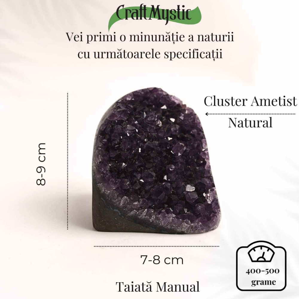 Geoda de ametist natural, taiata manual – Protectie si echilibru [5]