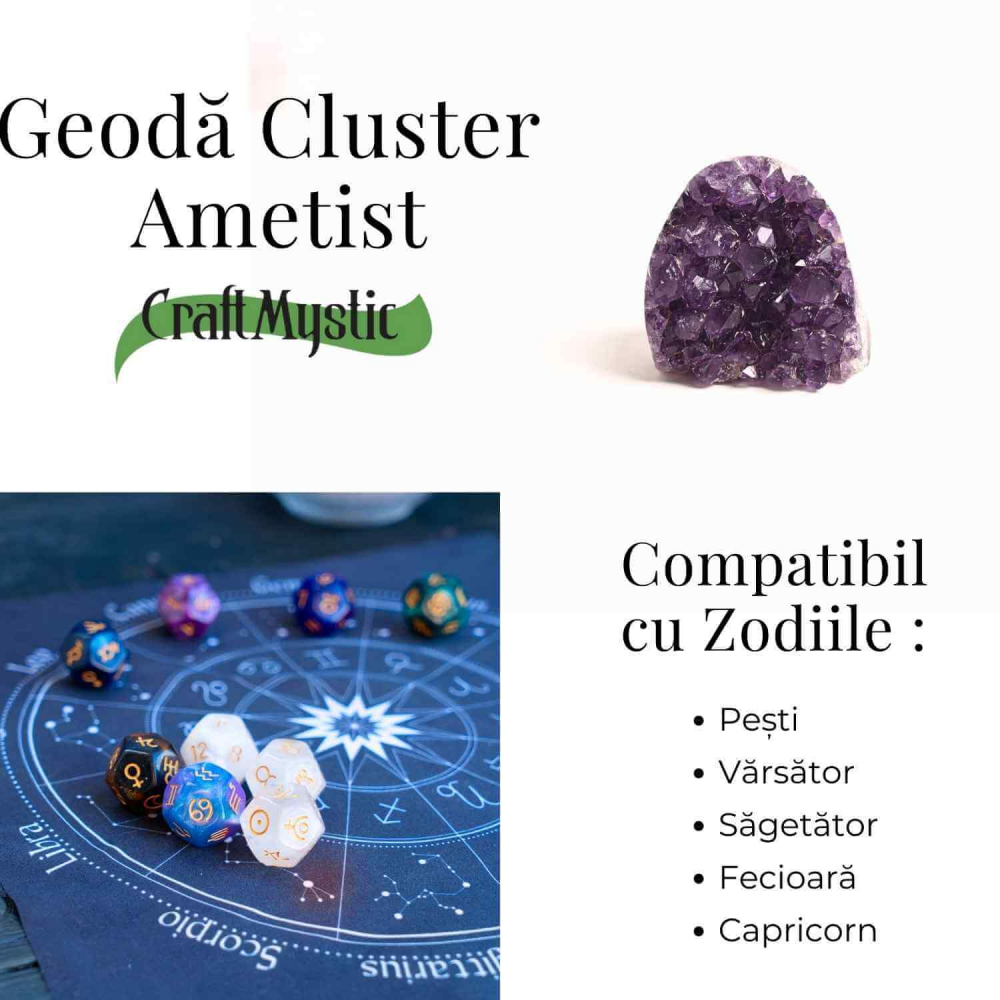 Geoda de ametist natural, taiata manual – Protectie si echilibru [4]