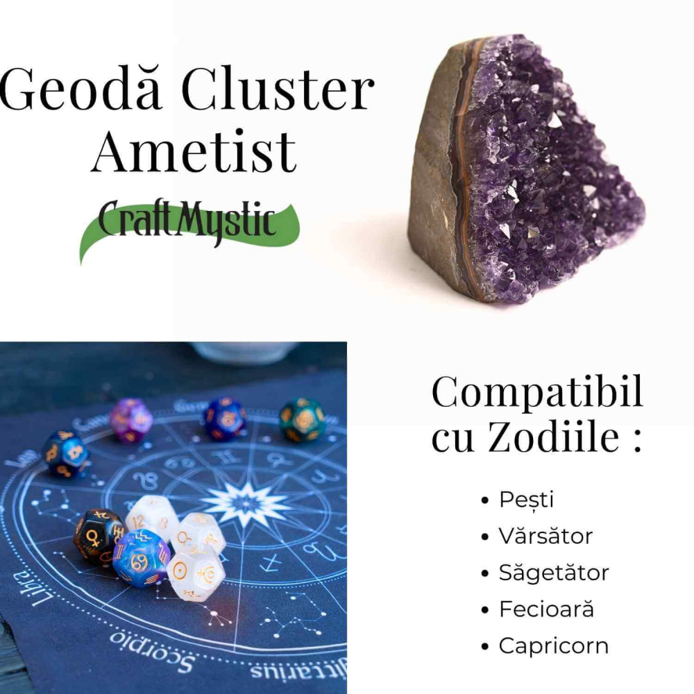 Geoda de ametist natural, taiata manual – Protectie si echilibru [7]