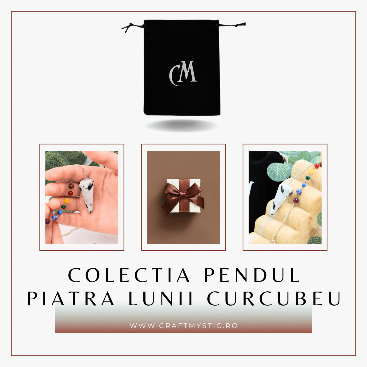 Pendul Piatra Lunii Curcubeu cu 7 Margele Chakre - Echilibru si Claritate [4]