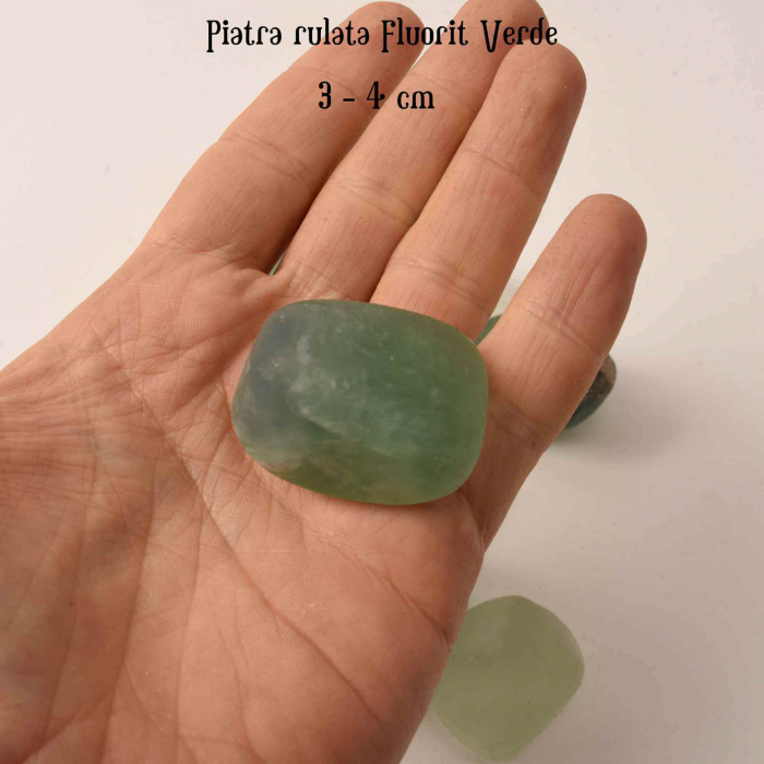 Piatra rulata din Fluorit Verde Natural - Claritate Mentala, 2-3 cm [2]