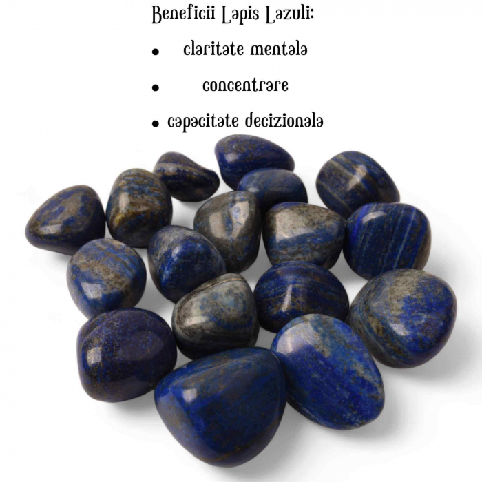 Piatra rulata din Lapis Lazuli Natural - Stimuleaza Creativitatea, 3-4 cm [2]