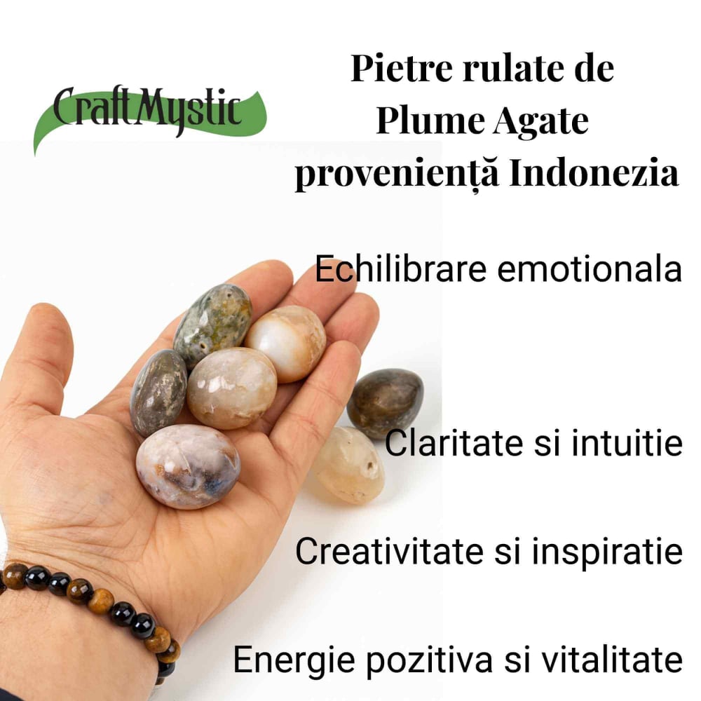 Piatra Naturala Plume Agate din Indonezia – Claritate, Echilibru si Armonie Interioara [2]