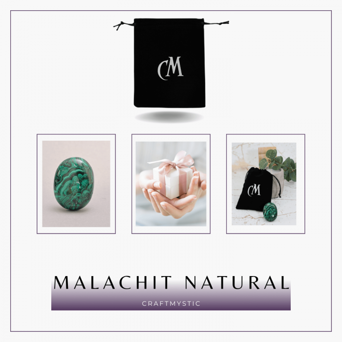 Piatra de Mana Malachit Natural Palmstone - Vindecare si Transformare [6]