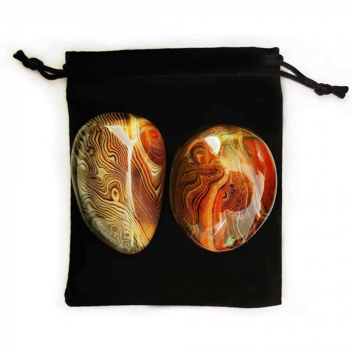 Set 2 pietre 6-7 cm semipretioase de Agat rosu natural slefuit -  Pentru regasirea echilibrului [3]