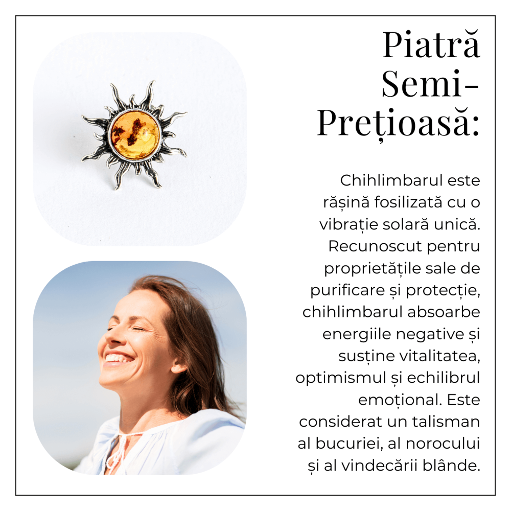 Cercei Soare din argint 925 cu chihlimbar – Lumina si bucurie in fiecare zi [5]