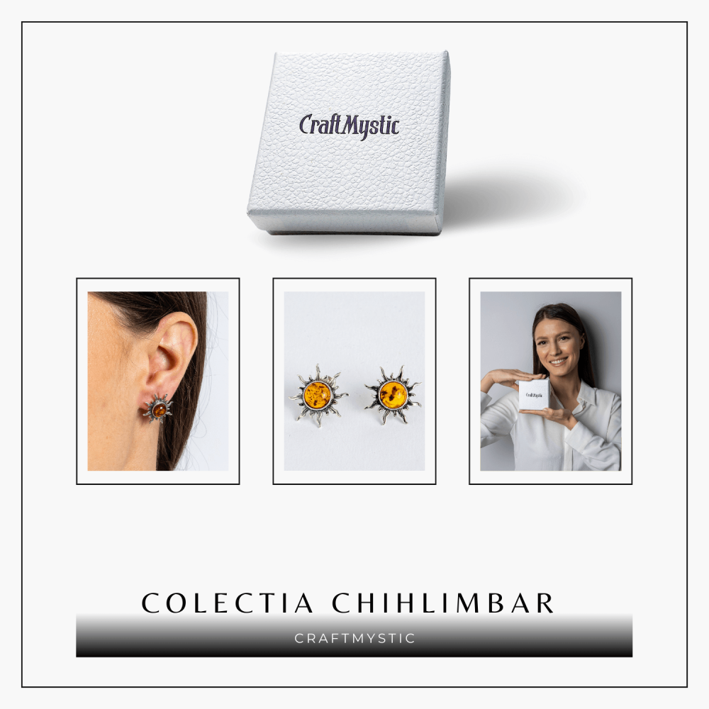 Cercei Soare din argint 925 cu chihlimbar – Lumina si bucurie in fiecare zi [8]