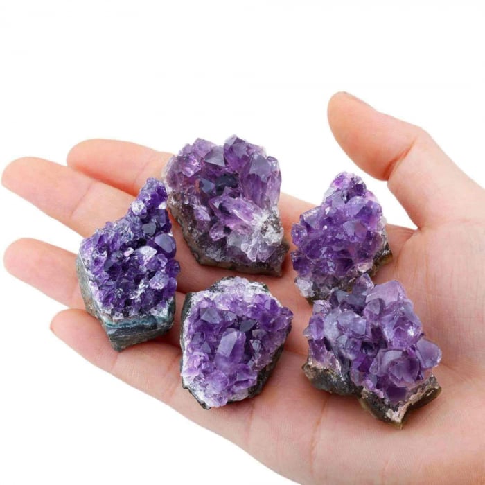 Cluster Ametist Natural din Uruguay, Cristal Unic pentru Meditatie si Echilibrare Energetica, Dimensiuni 5-7 cm [7]