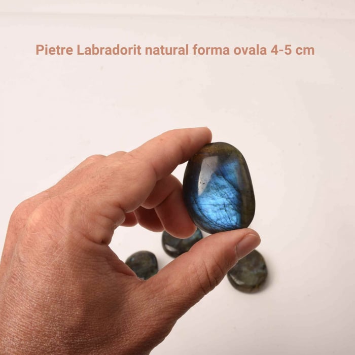 Piatra 4-5 cm de Masaj si Meditatie Labradorit pentru Palma Marime de Buzunar, Pentru Echilibrarea Naturala a Chakrelor, Vindecare Reiki si Grila Cristalina [2]