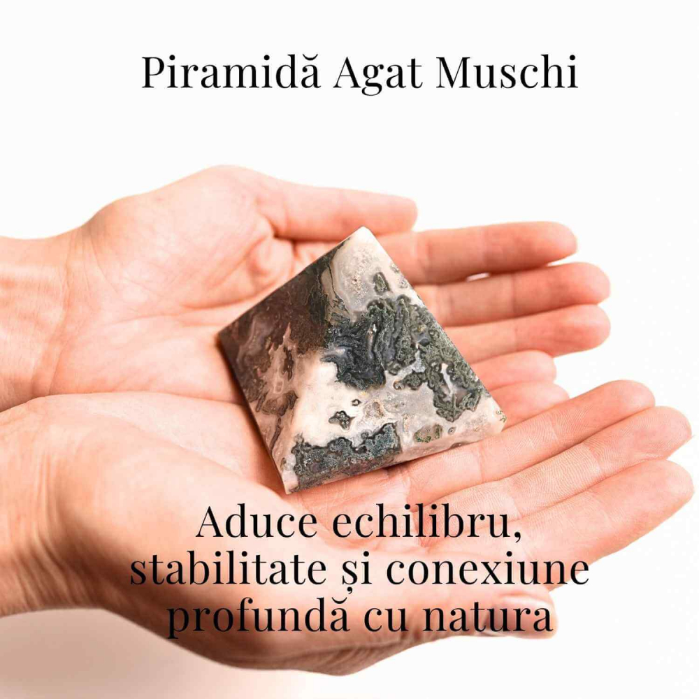 Piramida Moss Agate 55-60 mm - Echilibru Energetic si Vindecare Naturala [4]