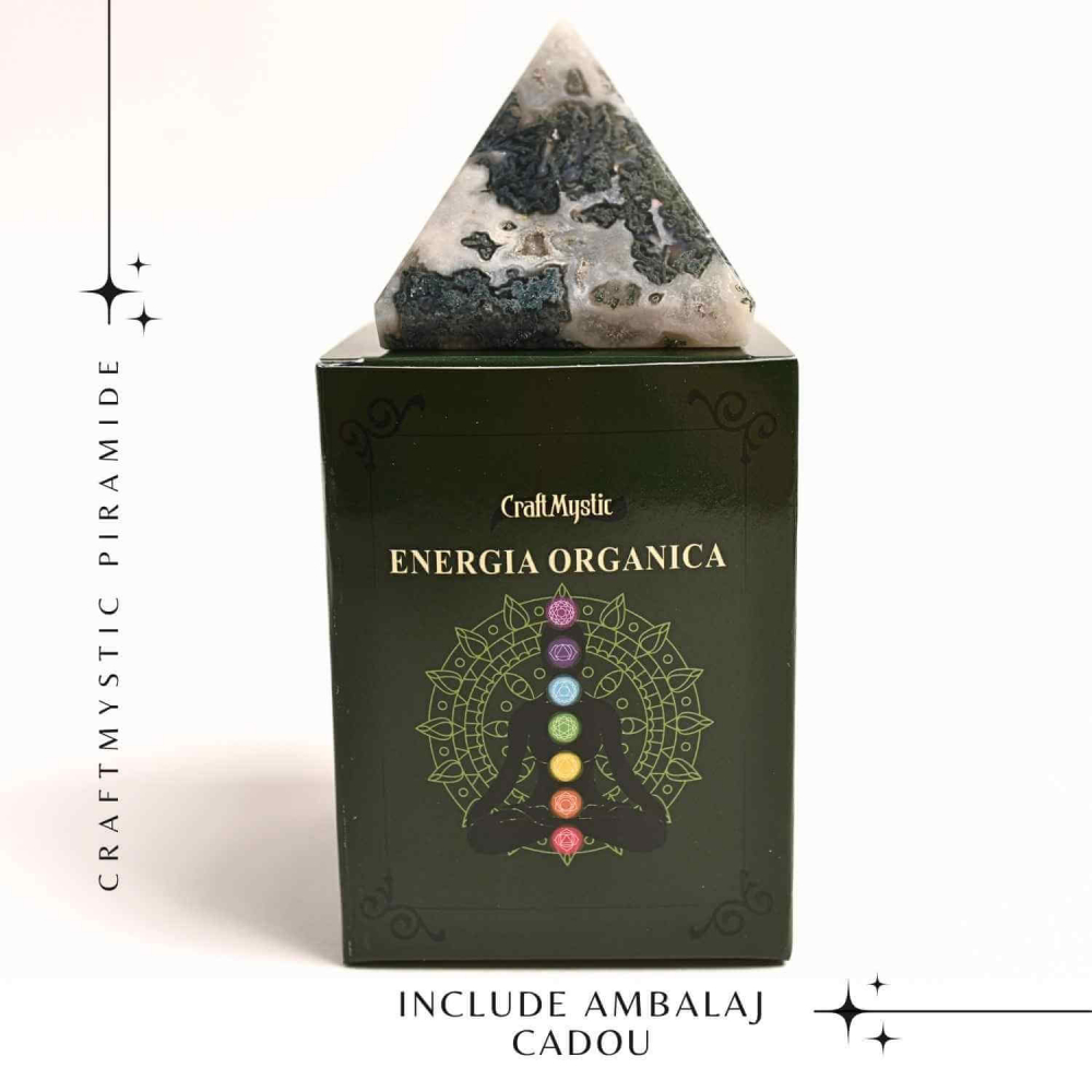 Piramida Moss Agate 55-60 mm - Echilibru Energetic si Vindecare Naturala [6]