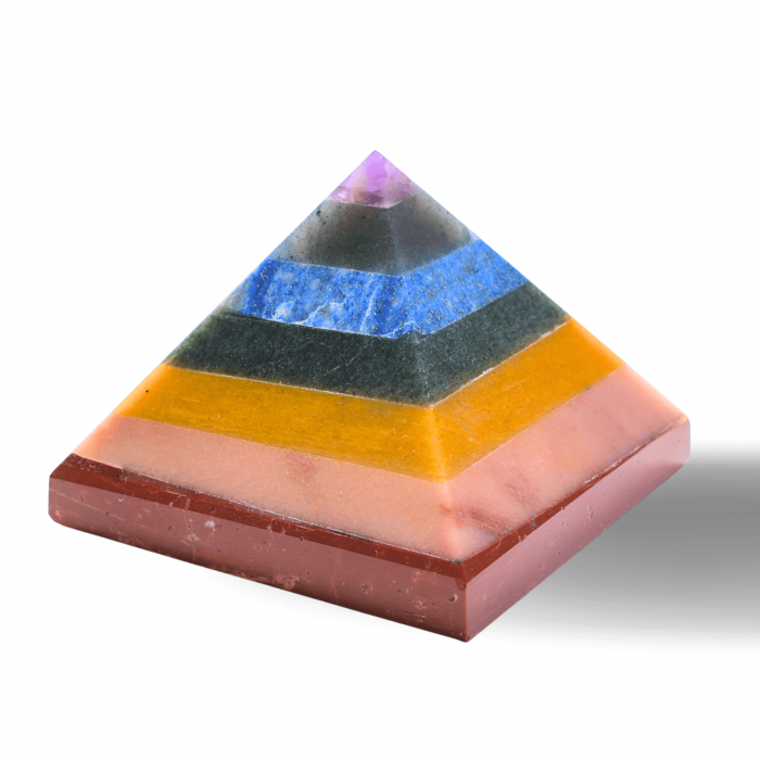 Piramida 80mm din Pietre Naturale Semipretioase pentru Cele 7 Chakre [7]
