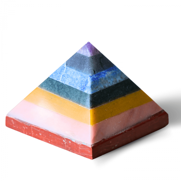 Piramida 80mm din Pietre Naturale Semipretioase pentru Cele 7 Chakre [8]