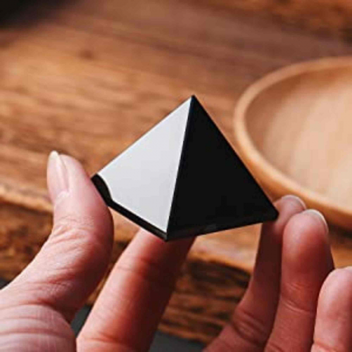 Piramida cristal negru obsidian din piatra semipretioasa naturala 4 cm – pentru protectie, integritate si energie pozitiva [9]