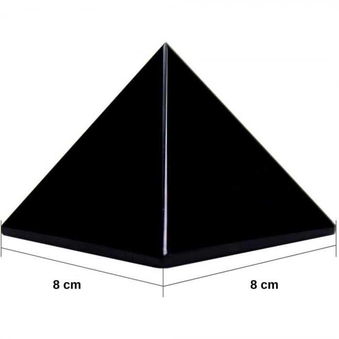 Generator de energie unic din cristal natural de Obsidian Negru in forma de piramida 8 cm [2]