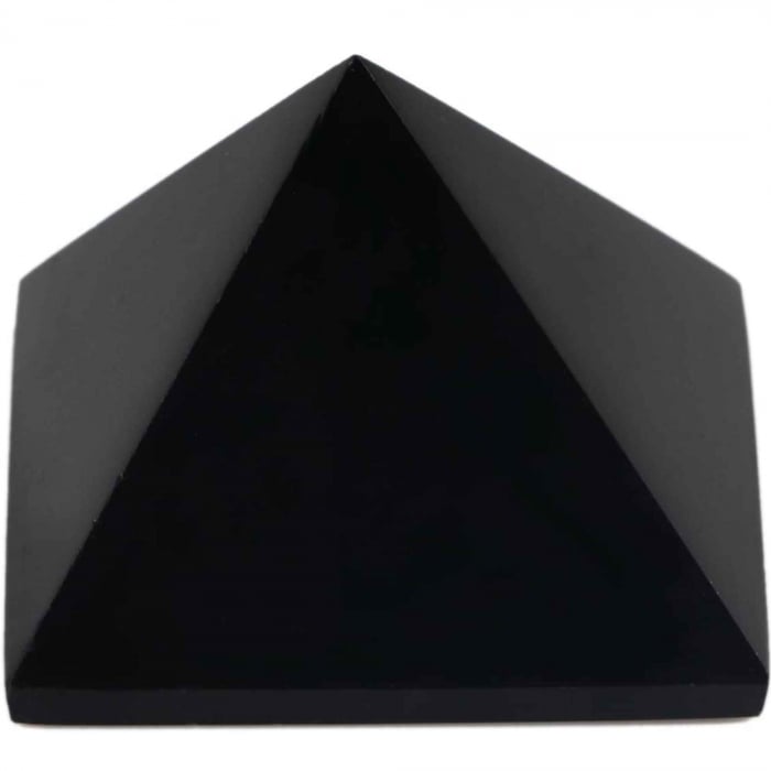 Generator de energie unic din cristal natural de Obsidian Negru in forma de piramida 8 cm [6]
