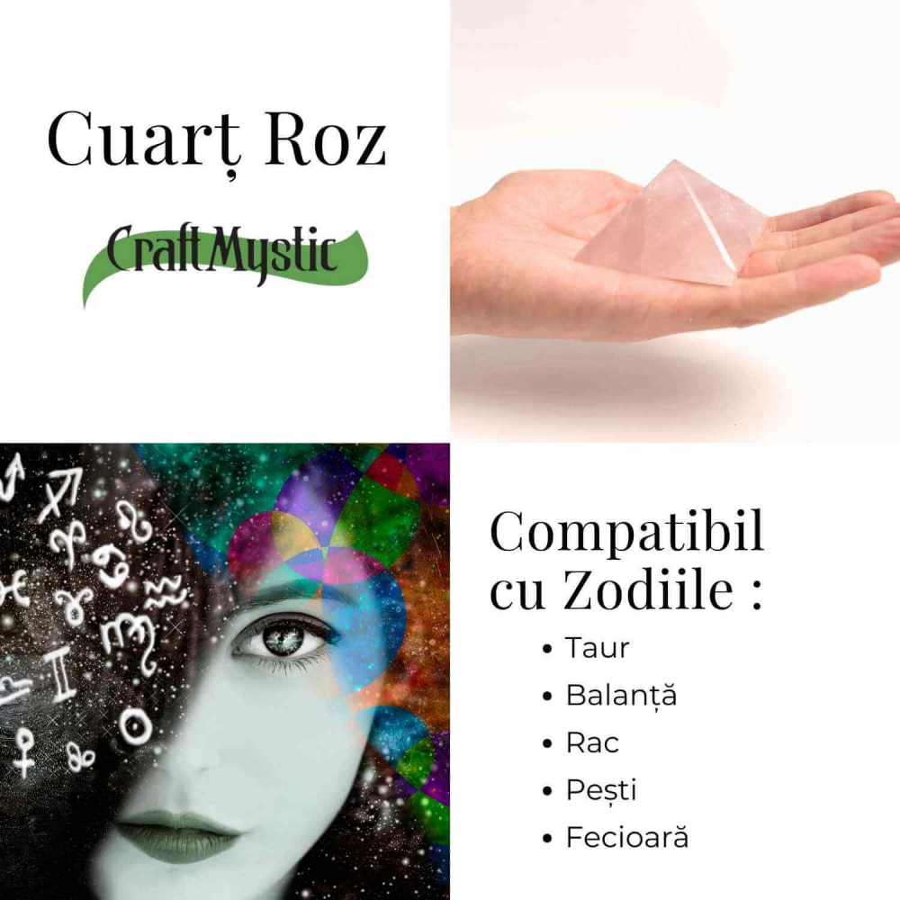 Piramida Cuart Roz Brut Lucrata Manual – Armonie si Vindecare [5]
