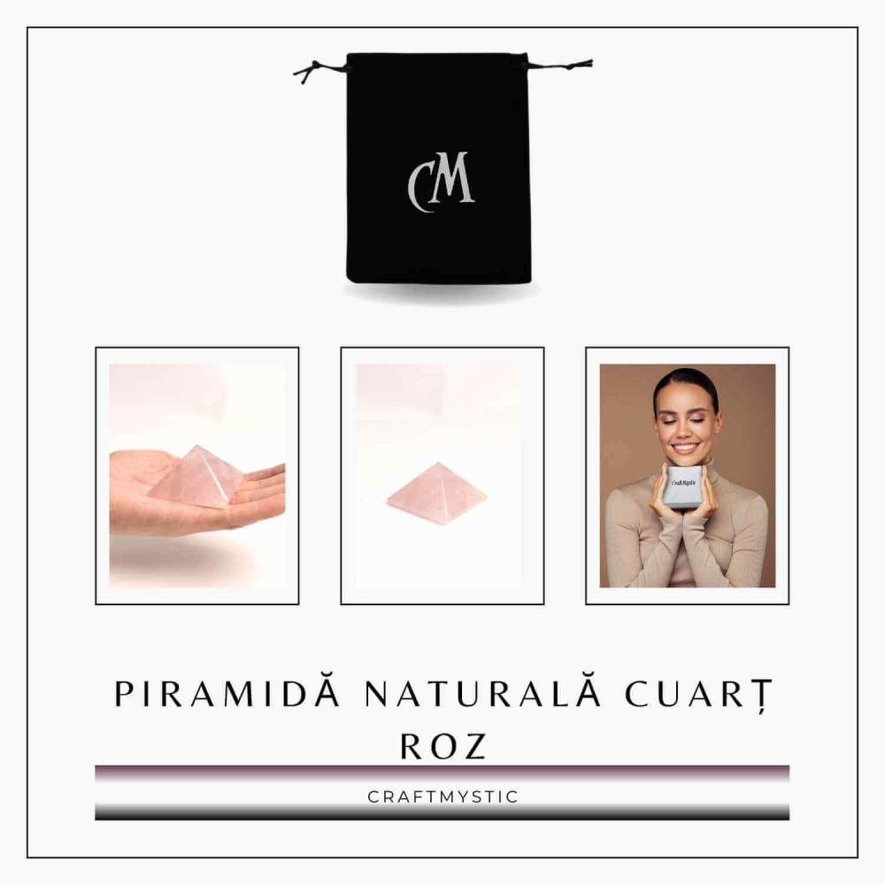 Piramida Cuart Roz Brut Lucrata Manual – Armonie si Vindecare [6]