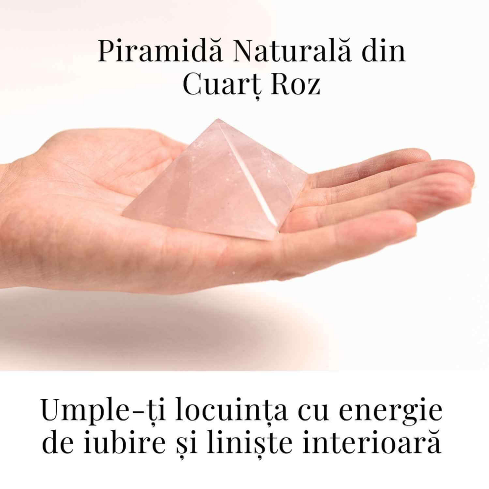 Piramida Cuart Roz Brut Lucrata Manual – Armonie si Vindecare [2]