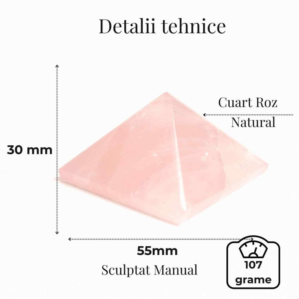 Piramida Cuart Roz Brut Lucrata Manual – Armonie si Vindecare [3]
