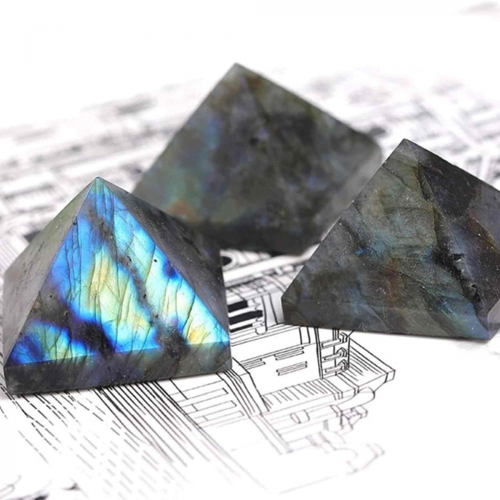 Piramida 6cm din Cristal din Labradorit - Ornament Mineral Specimen pentru Chakre [4]
