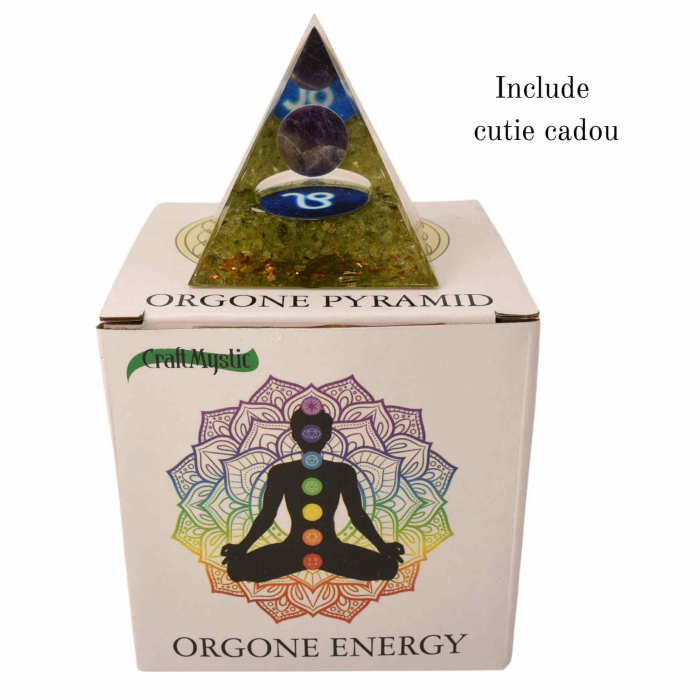 Piramida de Energie Orgonica cu Cristale de Vindecare specifice a Zodiilor pentru Relaxare, Meditatie si Ornament [3]