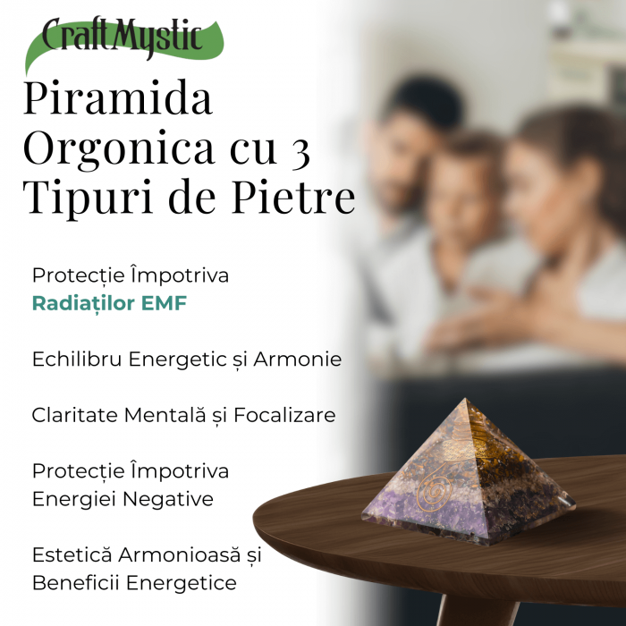 Piramida Orgonica pentru Protectie Energetica, Vindecare si Meditatie - Dimensiune 70-75 mm [2]