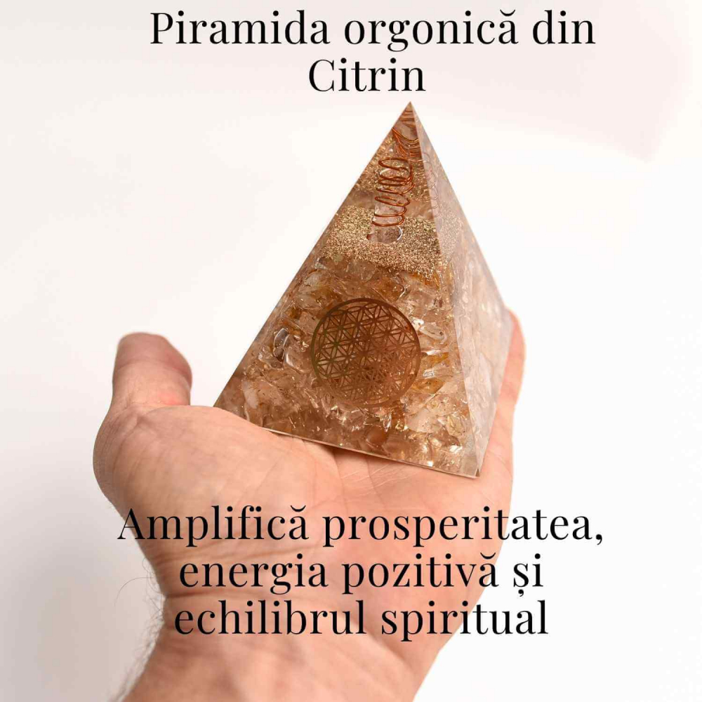 Piramida Orgonica cu Citrin Natural 80-90 mm - Prosperitate si Energie Pozitiva [3]