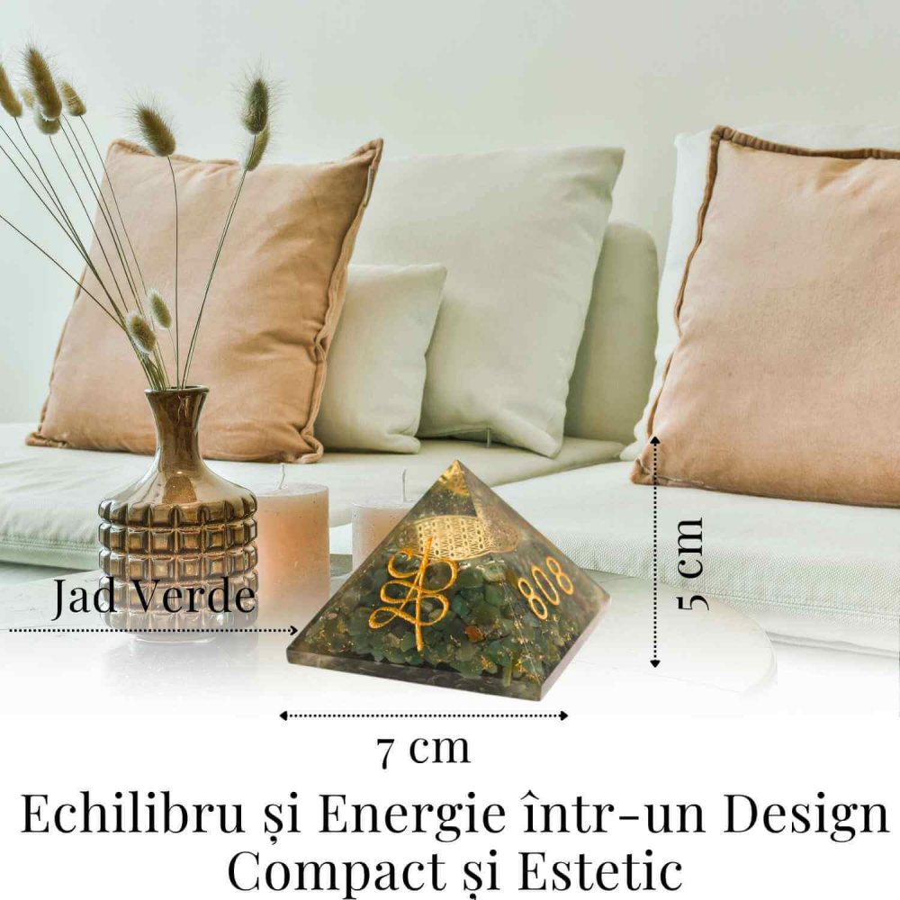 Piramida Orgonica cu Simboluri Zibu si Jad Verde – Energia Secreta a Echilibrului [5]