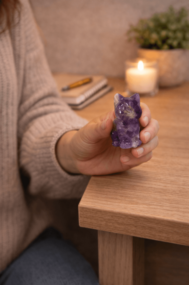 Figurina Pisica din Ametist – Protectie Spirituala, Intuitie si Liniste Interioara [3]