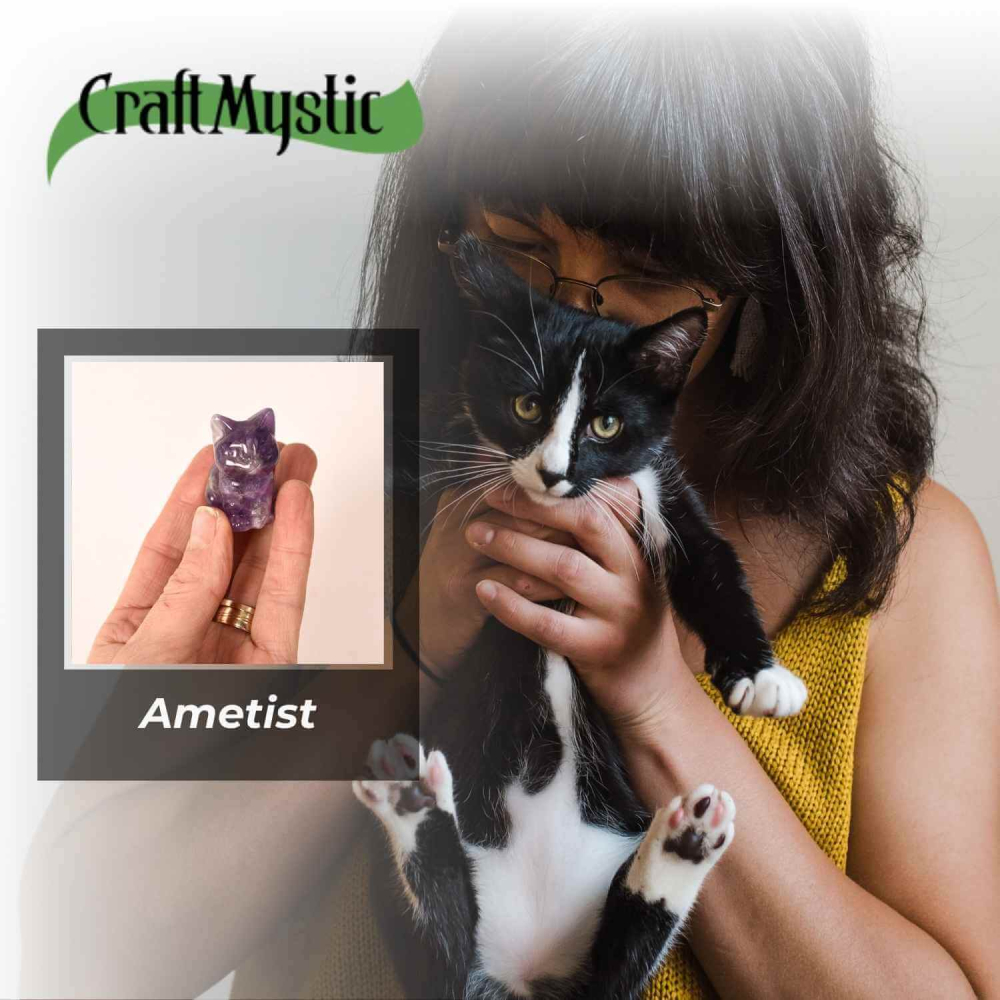 Figurina Pisica din Ametist – Protectie Spirituala, Intuitie si Liniste Interioara [2]