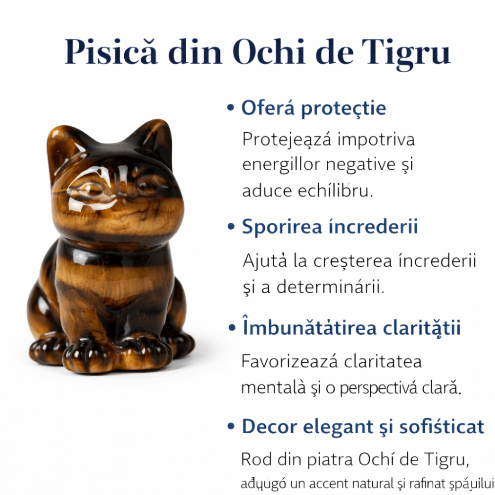 Figurina Pisica din Ochi de Tigru – Protectie, Curaj si Incredere Personala [5]