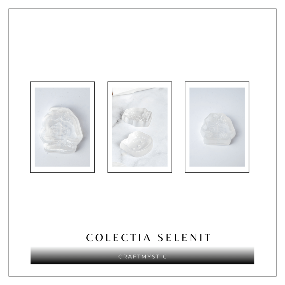 Placa Decorativa din Selenit Natural 5.5 cm – Model Alba ca Zapada – Puritate si Armonie Interioara [7]