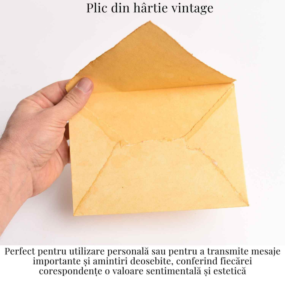 Plic din hartie vintage de bumbac 13x18 cm – Eleganta si rafinament [5]