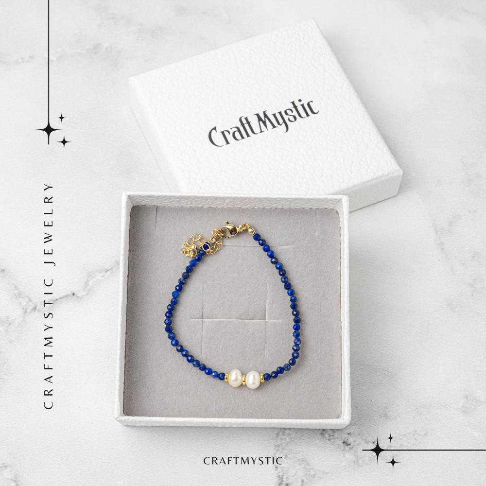 Intelegere si Claritate – Bratara din Lapis Lazuli Fatetat si Perle Naturale de Cultura [7]
