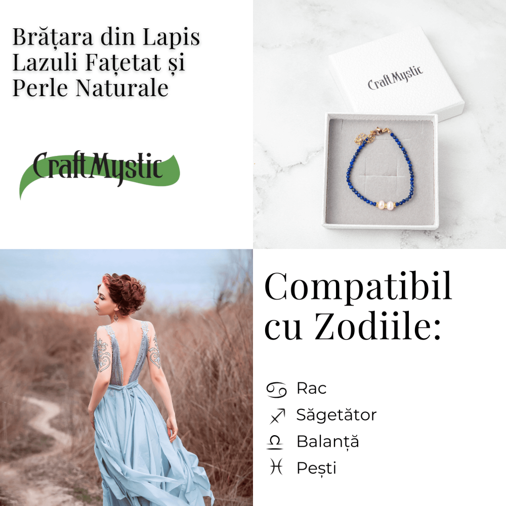 Intelegere si Claritate – Bratara din Lapis Lazuli Fatetat si Perle Naturale de Cultura [5]