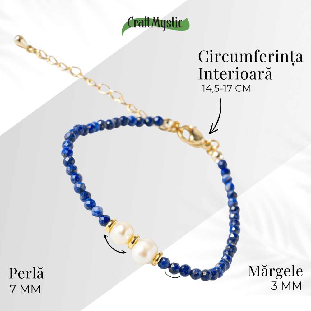 Intelegere si Claritate – Bratara din Lapis Lazuli Fatetat si Perle Naturale de Cultura [3]