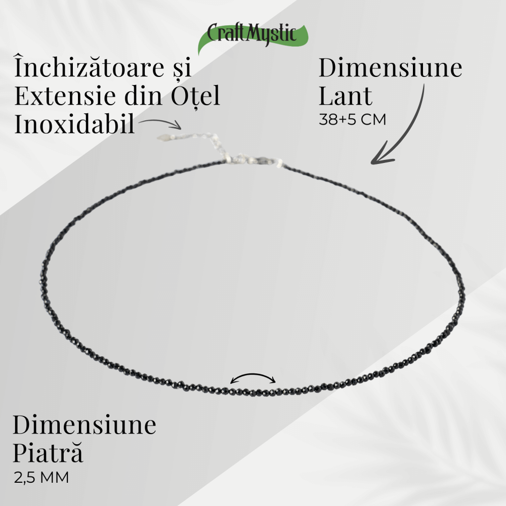 Protectie si Claritate – Choker din Otel Inoxidabil cu Obsidian Natural Fatetat [4]