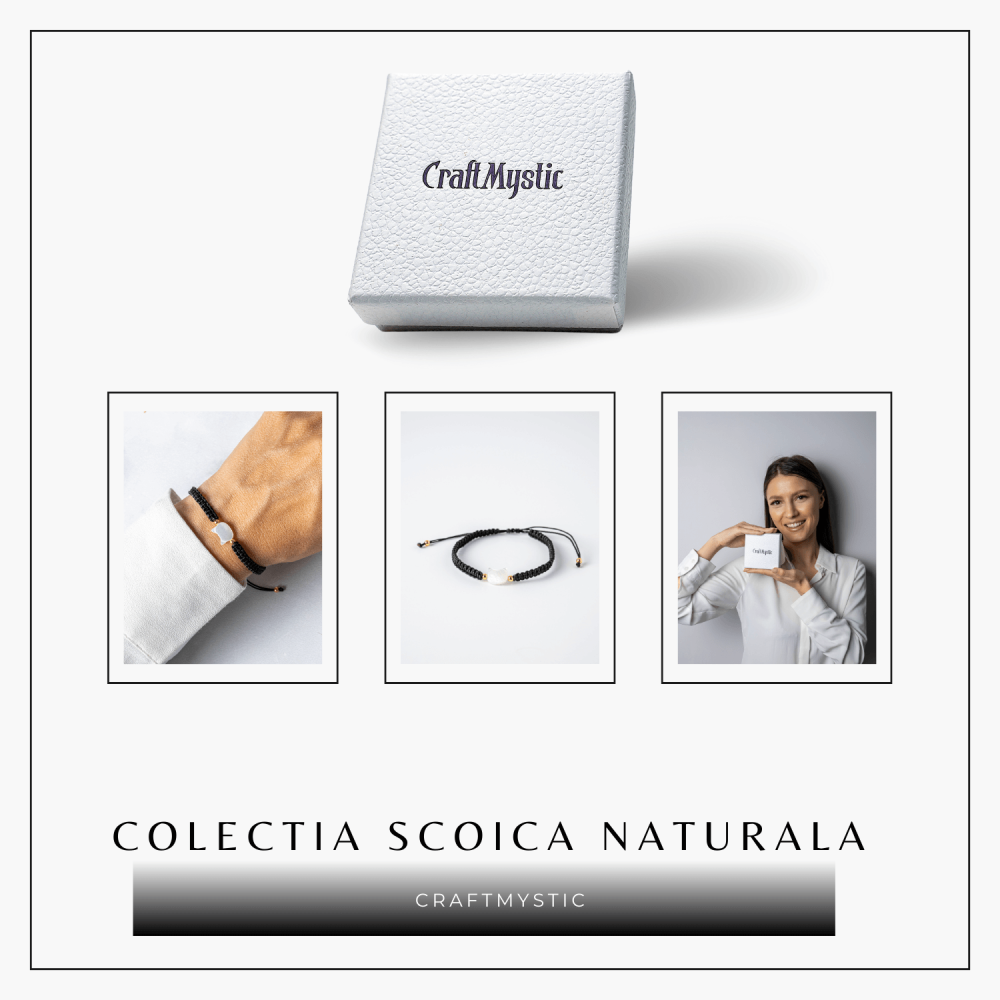 Energie Pozitiva si Puritate – Bratara cu Charm Pisica din Scoica Naturala Alba [8]
