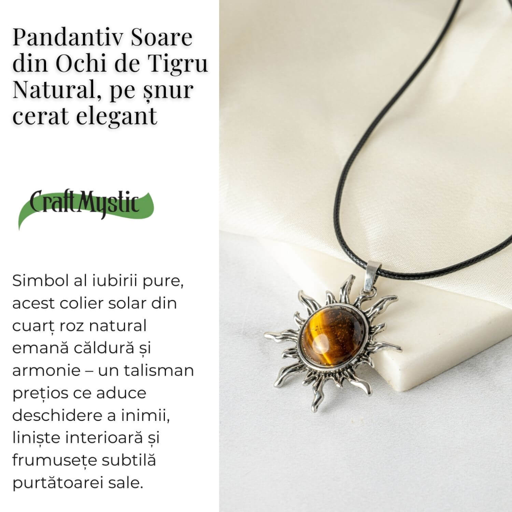 Putere si Vitalitate – Colier Soare cu Ochi de Tigru Natural [3]