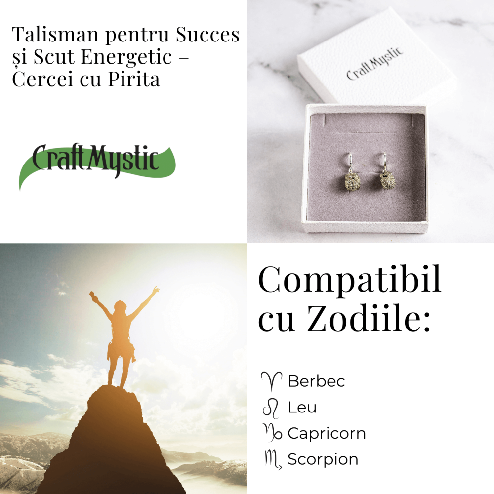 Talisman pentru succes si scut energetic – Cercei argintii cu Pirita [4]