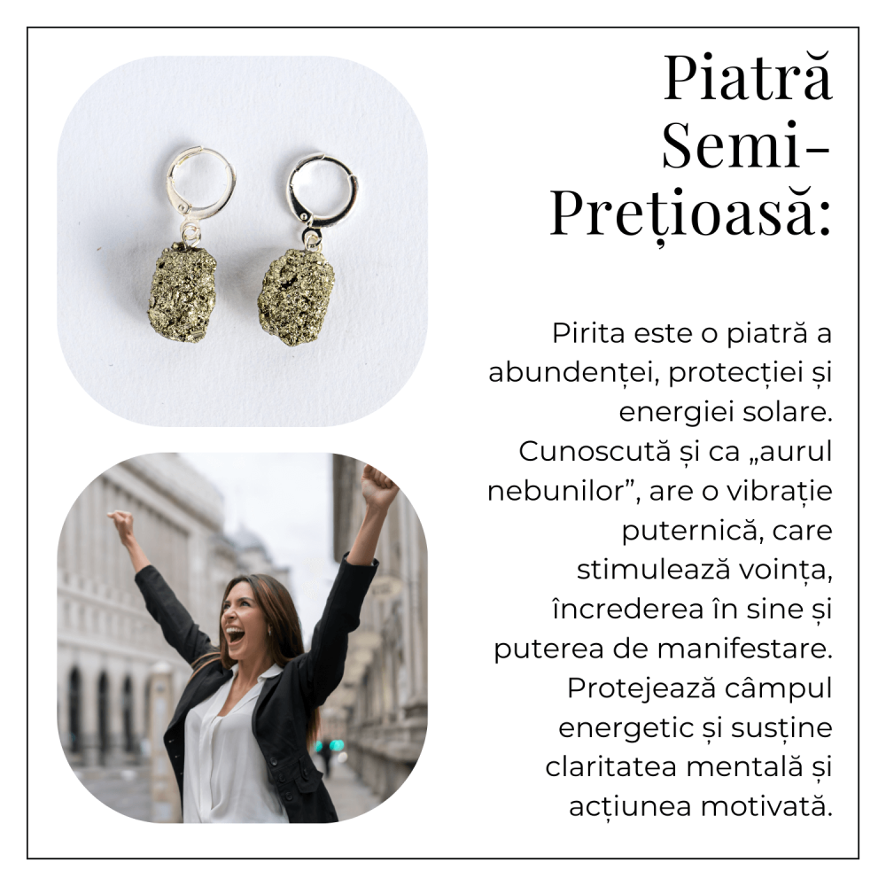 Talisman pentru succes si scut energetic – Cercei argintii cu Pirita [5]
