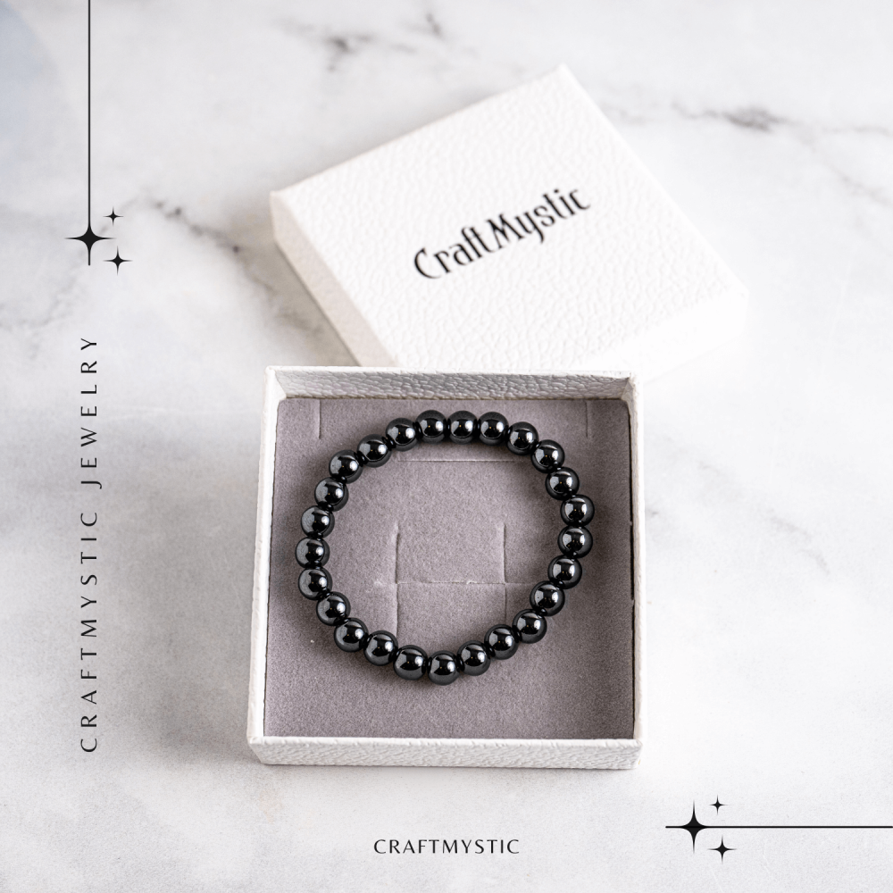 Bratara cu Hematit 8 mm Impamantare si Focus – Unisex, minimalista, puternica [7]